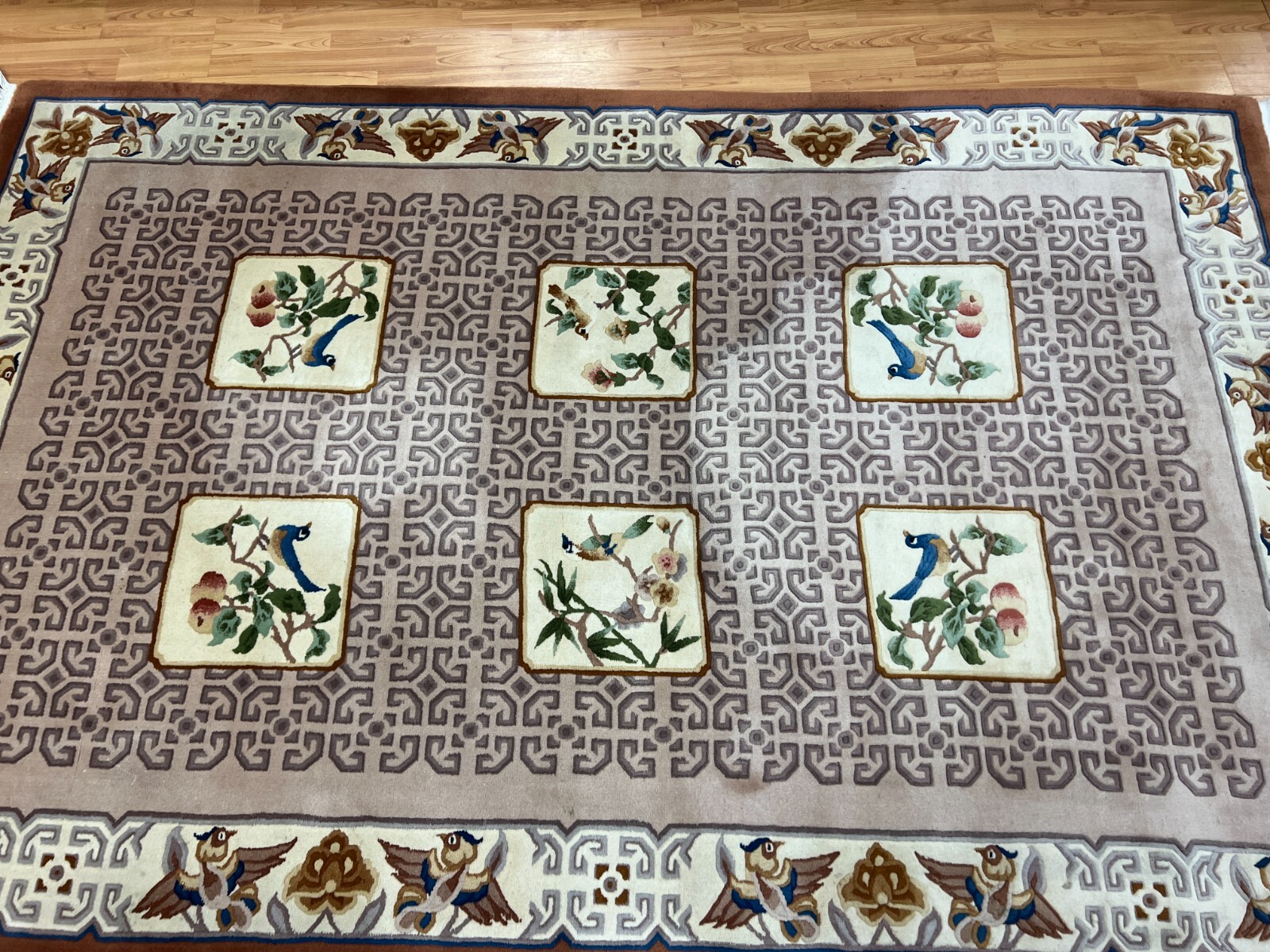 5’9″ x 9′ Chinese Art Deco Oriental Rug – Hand Made – Full Pile – 100% Wool