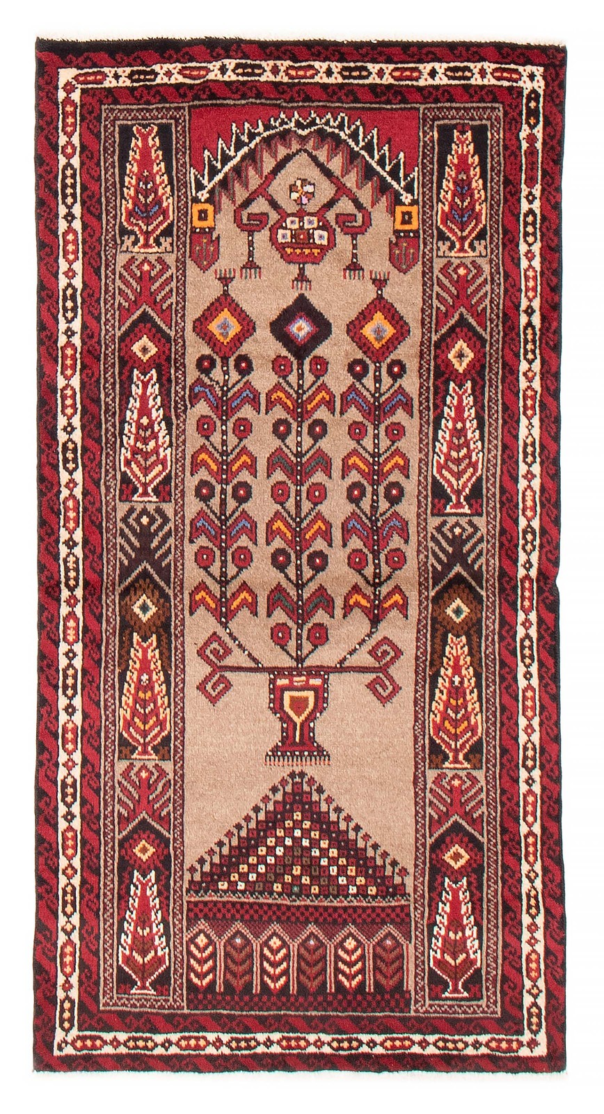 Vintage Hand-Knotted Area Rug 3’1″ x 5’8″ Traditional Oriental Wool Carpet