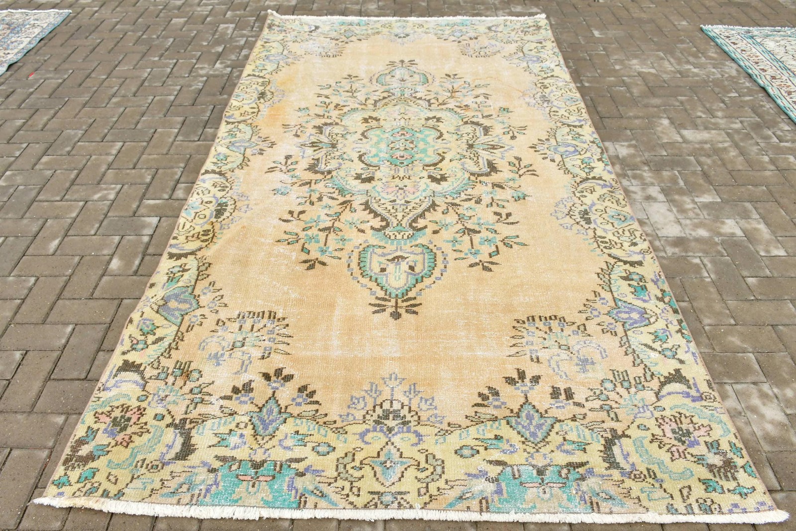 Rug, 5,3×9,7 ft Vintage Rug, Blue Moroccan Rug Wool