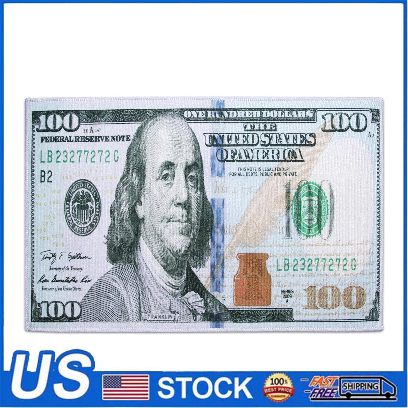 New 100 Dollar Bill Carpet Mat Money Floor Rug 23.8″x15.9″ Bedroom Home Decor