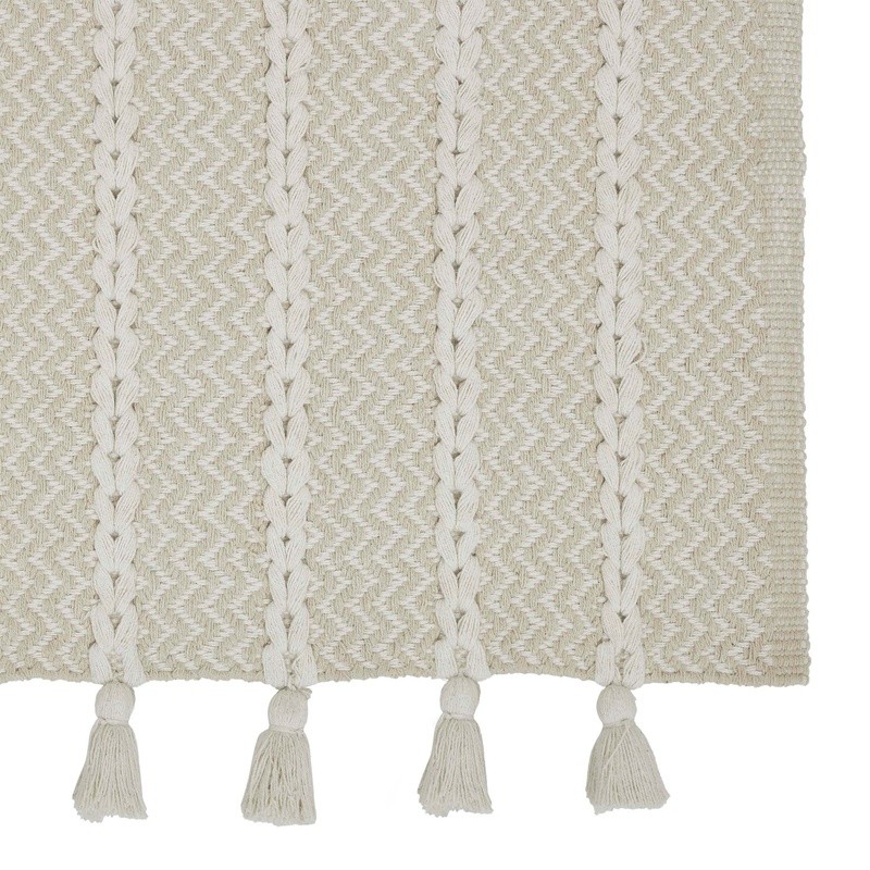 Fringe Knotted Stripe Cotton Scatter Rug Indoor Living Room Bedroom Office New