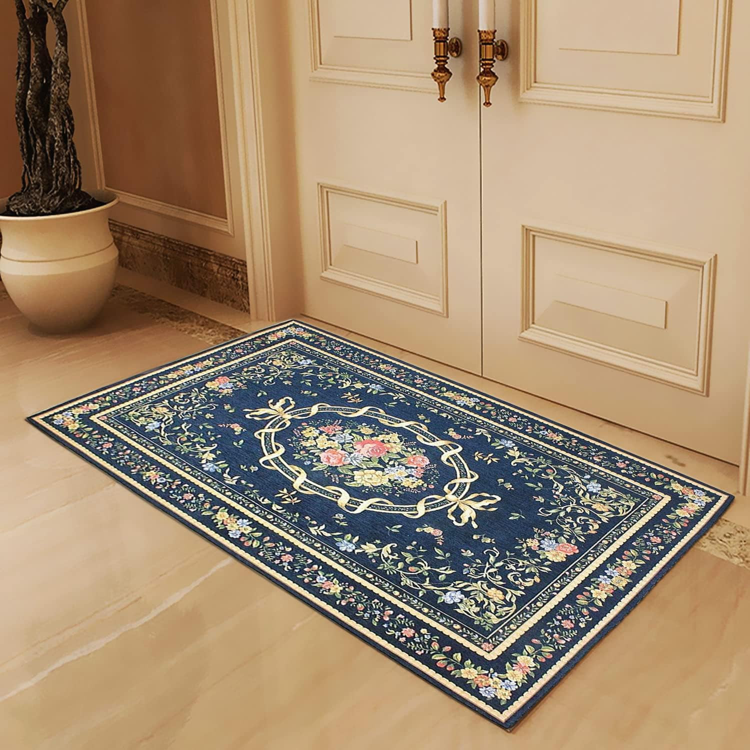 Rustic Shabby Rose Rugs Vintage Elegant Traditional Rugs Accent Floral Rugs for