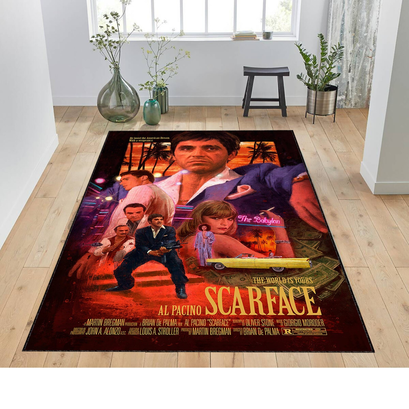 Scarface Rug, Scarface Poster Movie Rug, Scarface Decor, Scarface, Alfa Letra