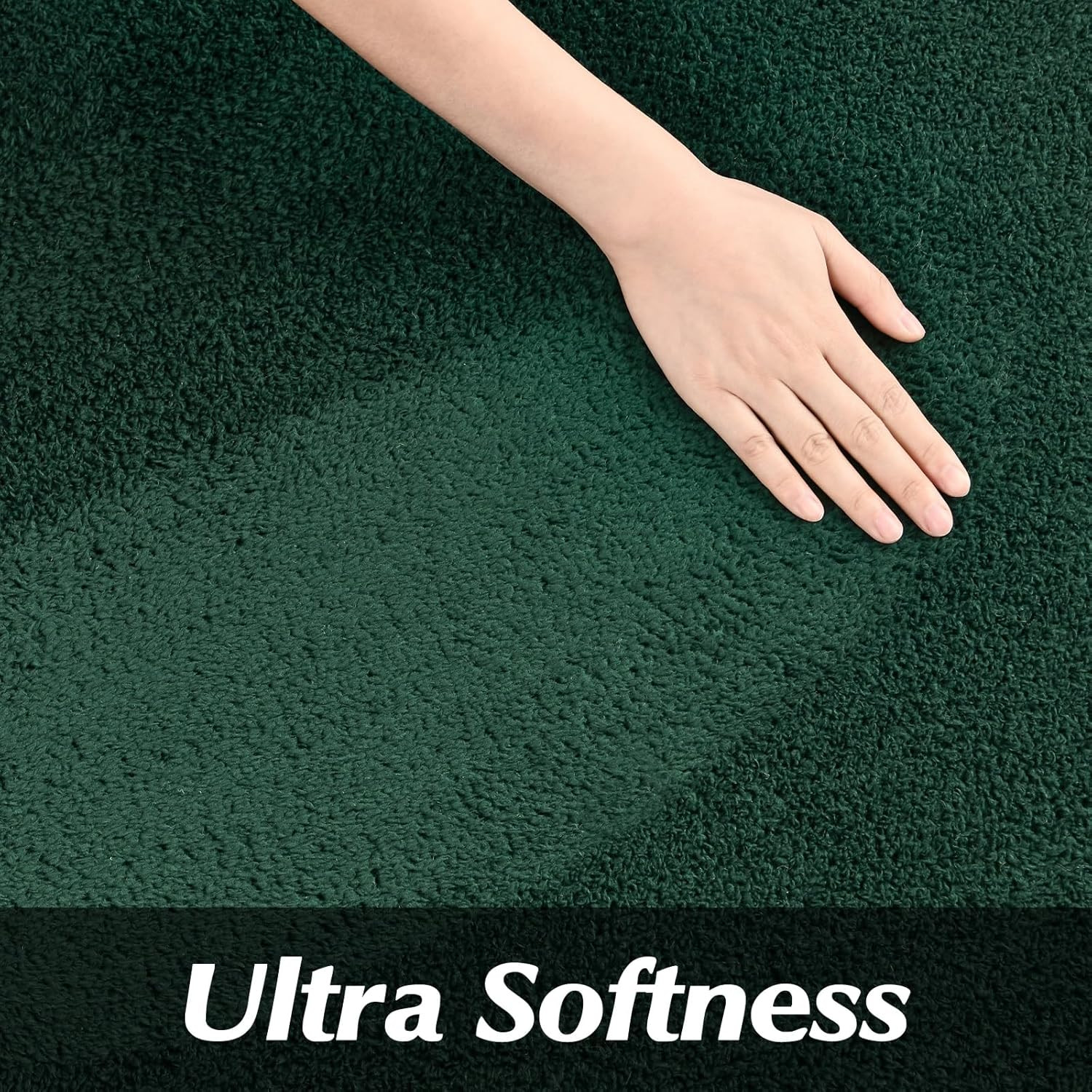4x4ft Round Area Rug Ultra Soft Memory Foam Coral Fleece Non Slip Green Carpet