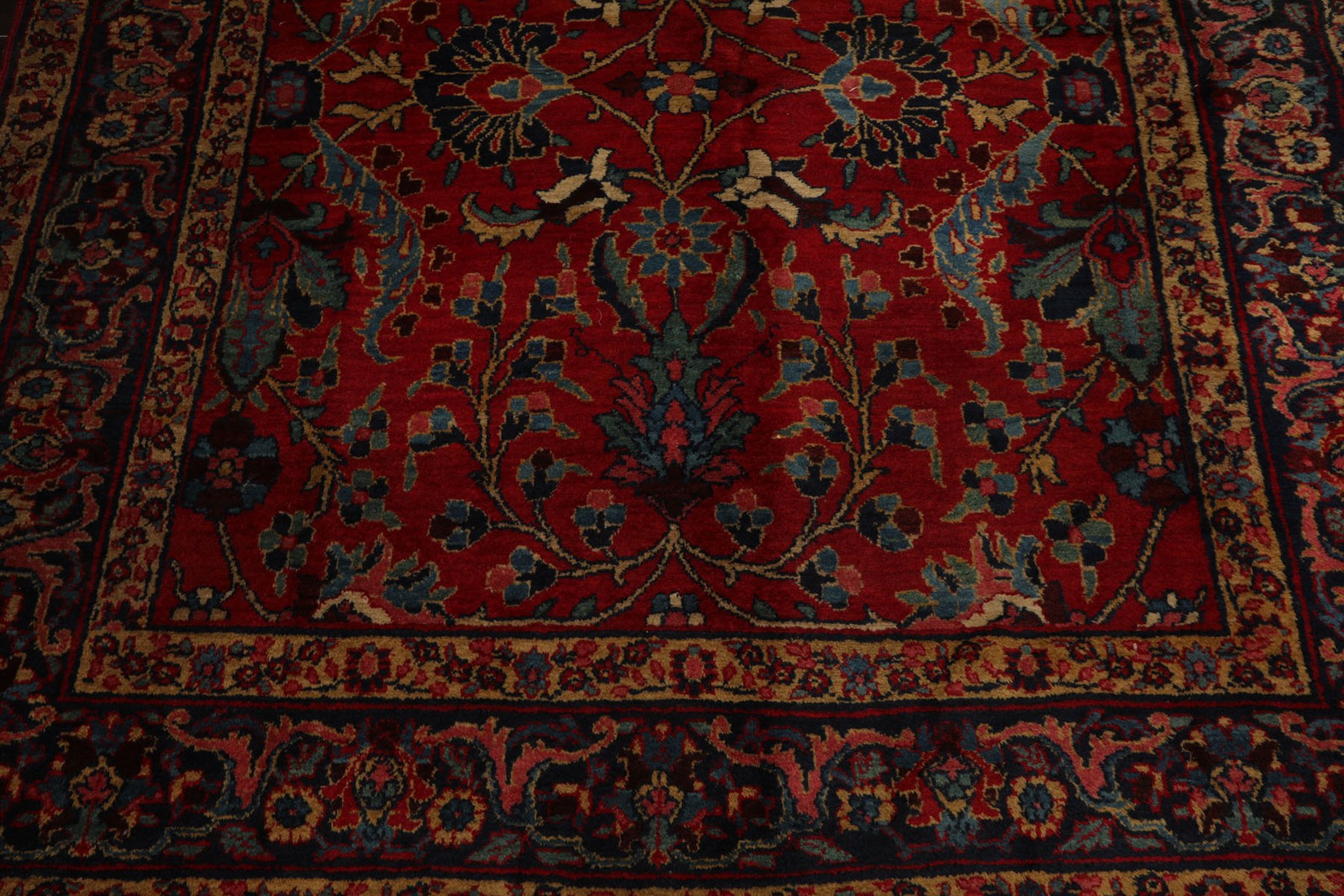 6’2”x9’2” Hand Knotted Wool Red Tabrizz Old Traditional Rug