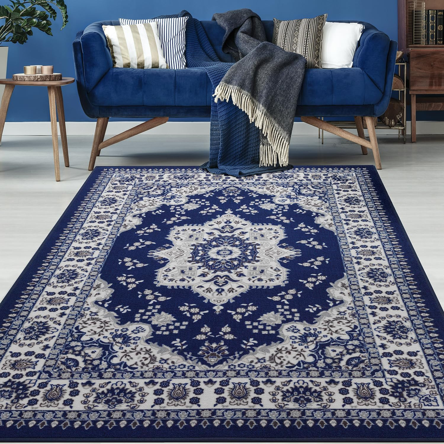 Alfombras Oriental Traditional 5X7 Non-Skid (Non-Slip) Low Profile Pile Rubber B