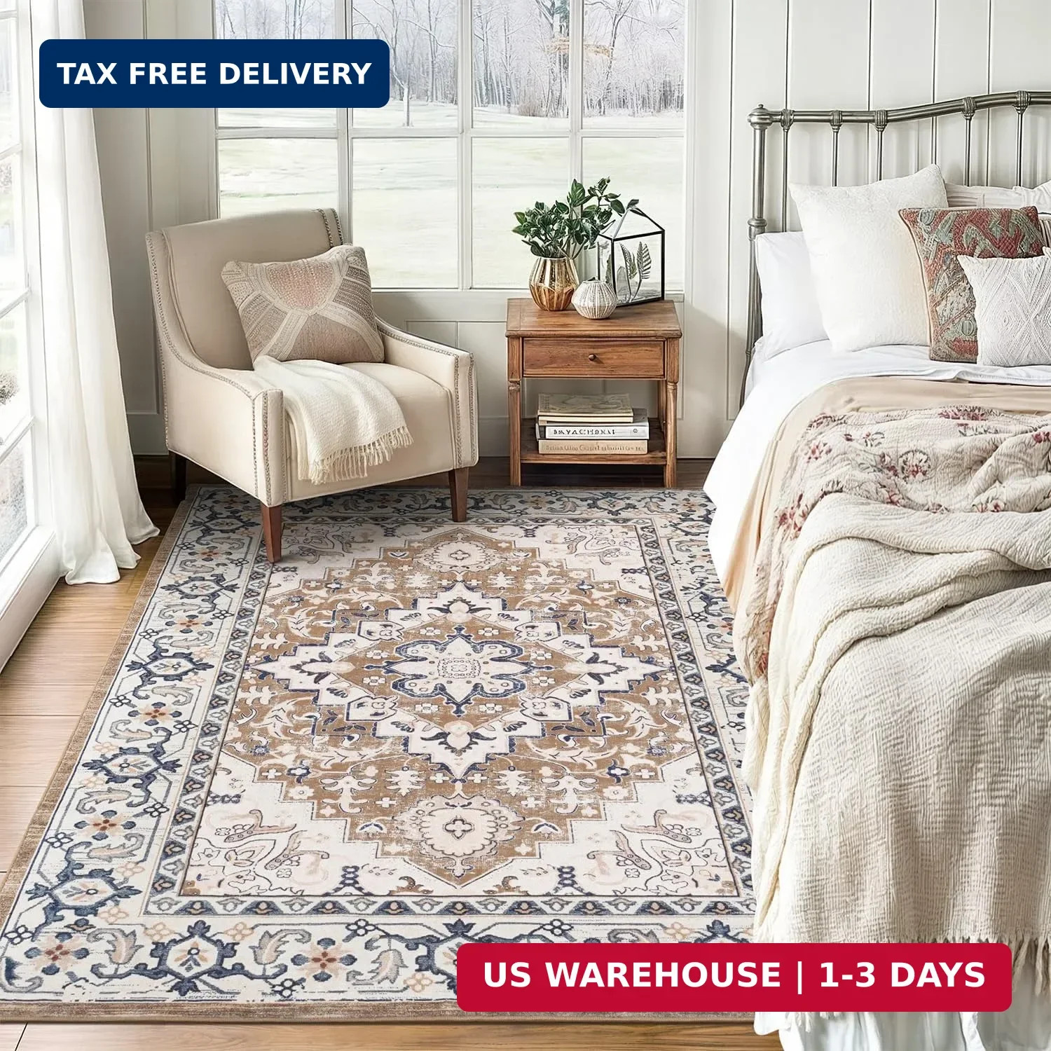 5×7 Area Rugs for Living Room, Washable Area Rug, Rugs for Bedroom, Kitchen