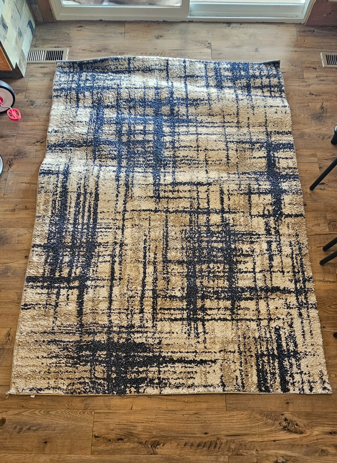 5×7 Navy, Cream and Tan Rug