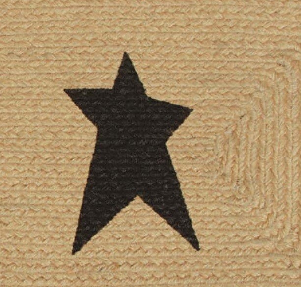 Eco-Friendly Rectangle Braided Area Rug w/ Stars Non-Slip Kettle Grove