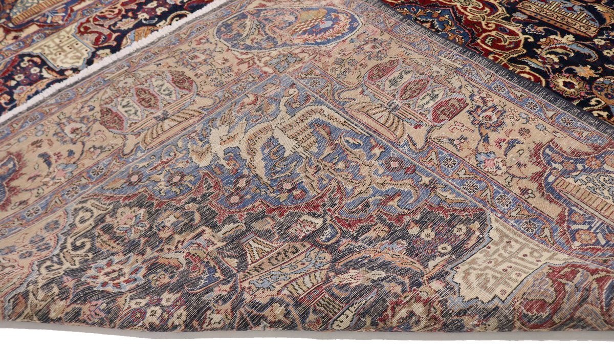 One-of-a-Kind Vintage Handmade Oriental Rug Thick Pile Pictorial Carpet 10X13 ft