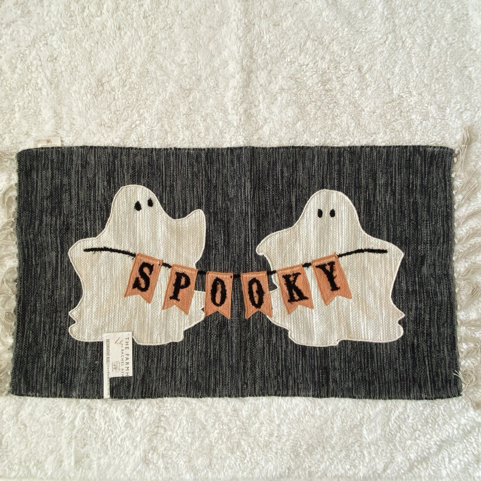 Rachel Ashwell The Farmhouse Halloween Fall Spooky Friendly Ghost RUG 27×45 NEW