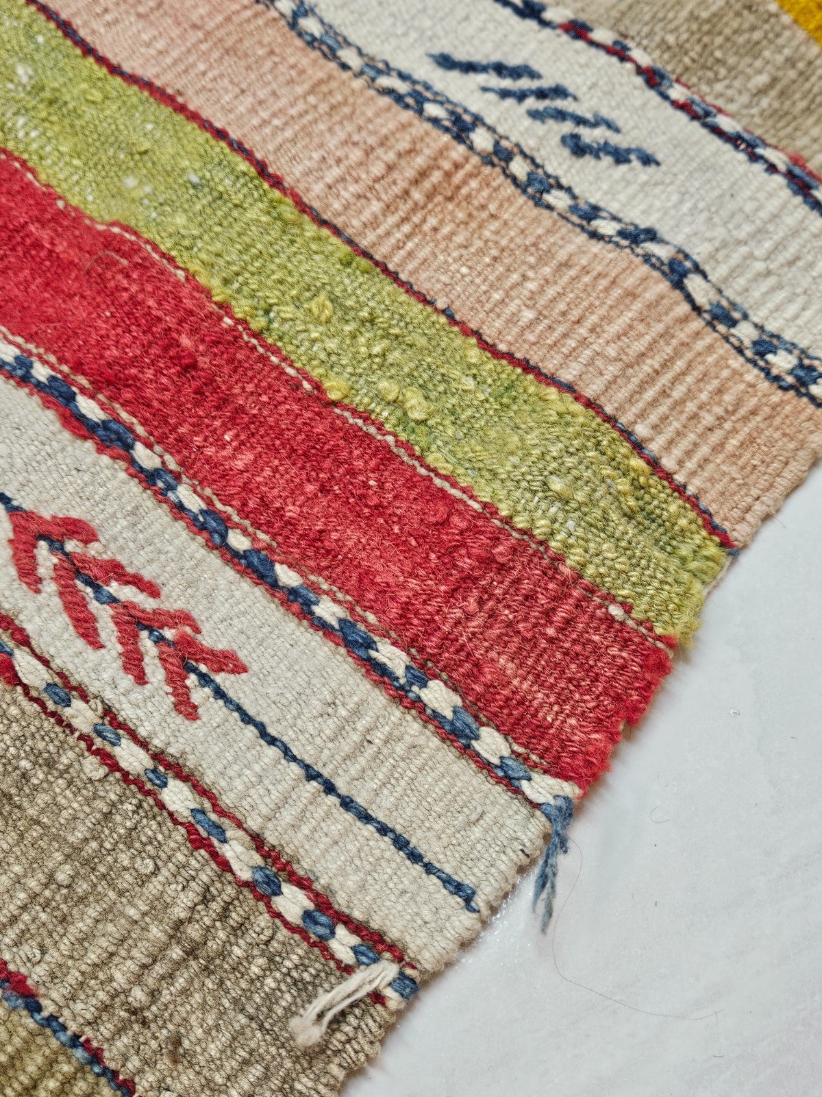 Turkish Vintage Kilim Rug, 4.4 x 7 ft Striped Boho Kilim, Colorful Bedroom Rug