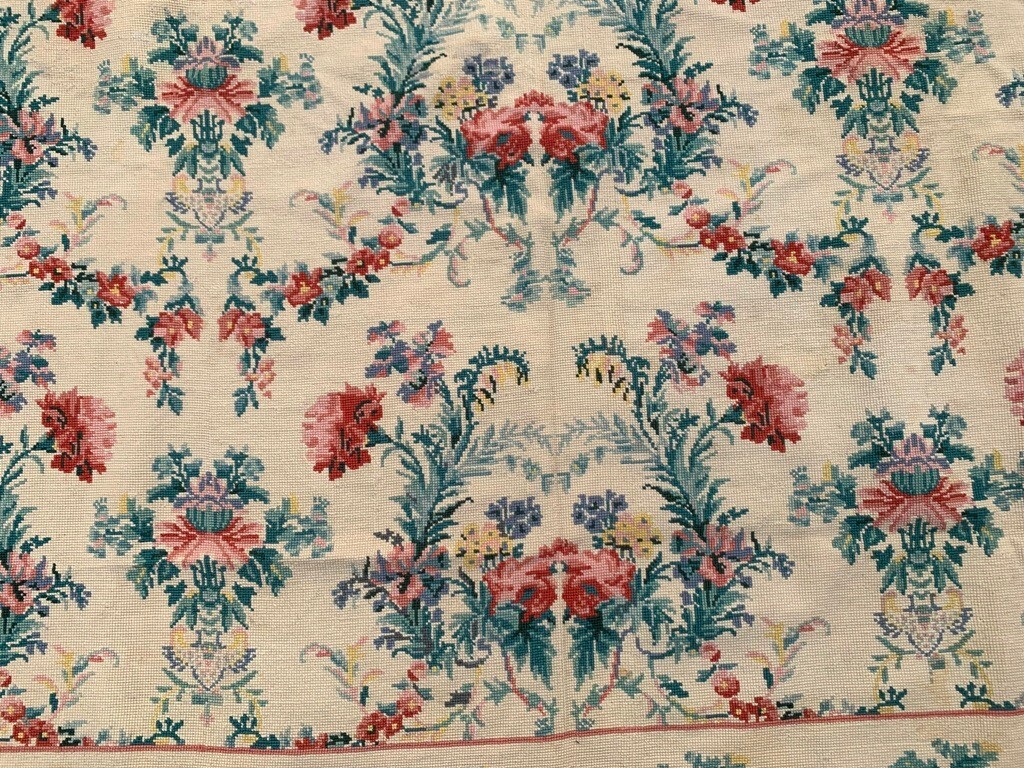 Vintage French Style Handmade Aubusson Rug,Needlepoint Rug 6×8 ft Free Ship