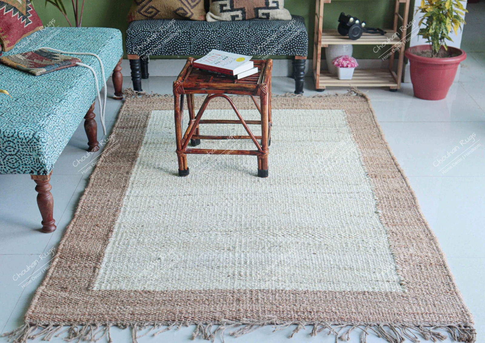 Natural Handwoven Boho Décor Hemp Jute Rug Hemp Rug For Home and Living Interior