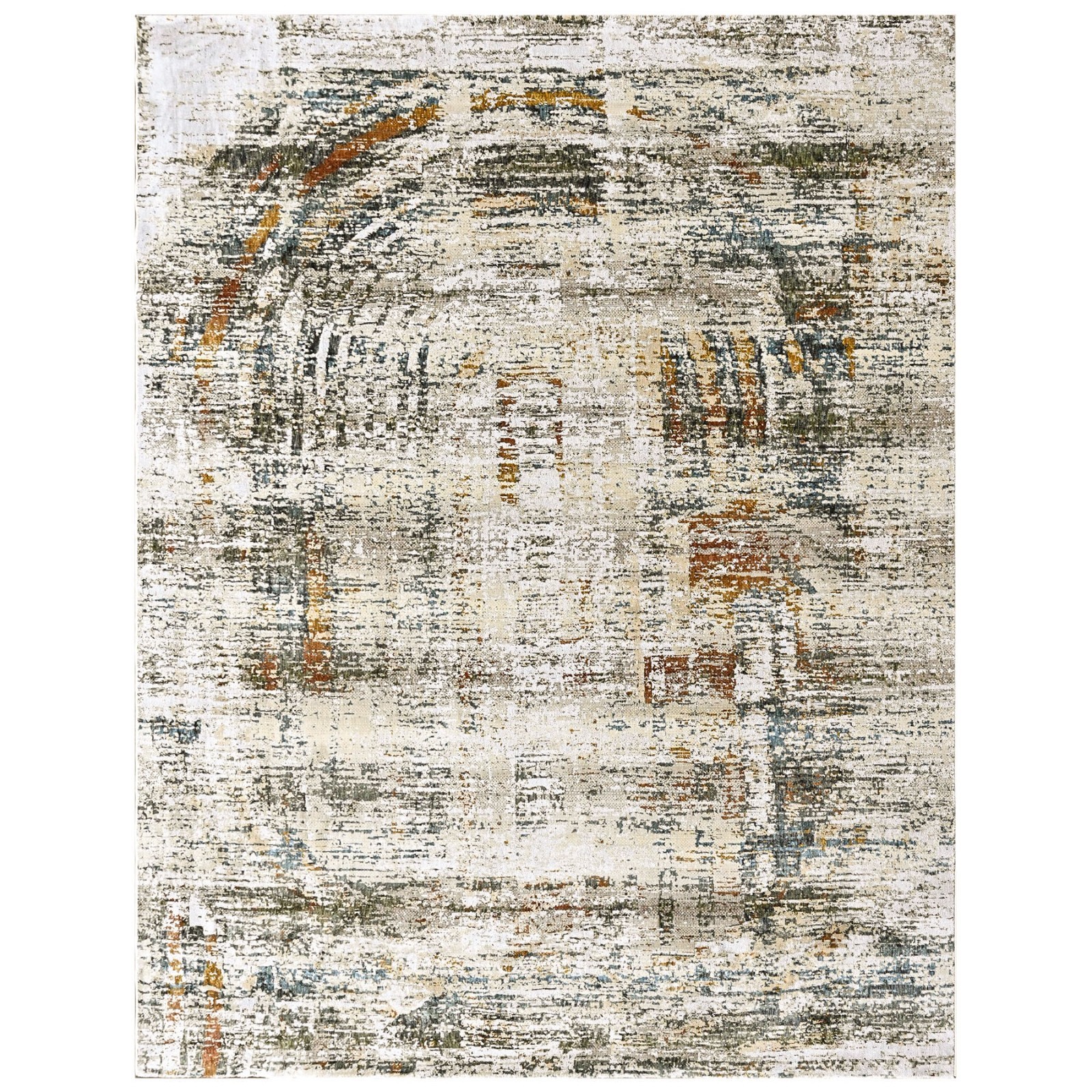 8’10”x11’10” 100% Polyester Gray Abstract Modern Rug