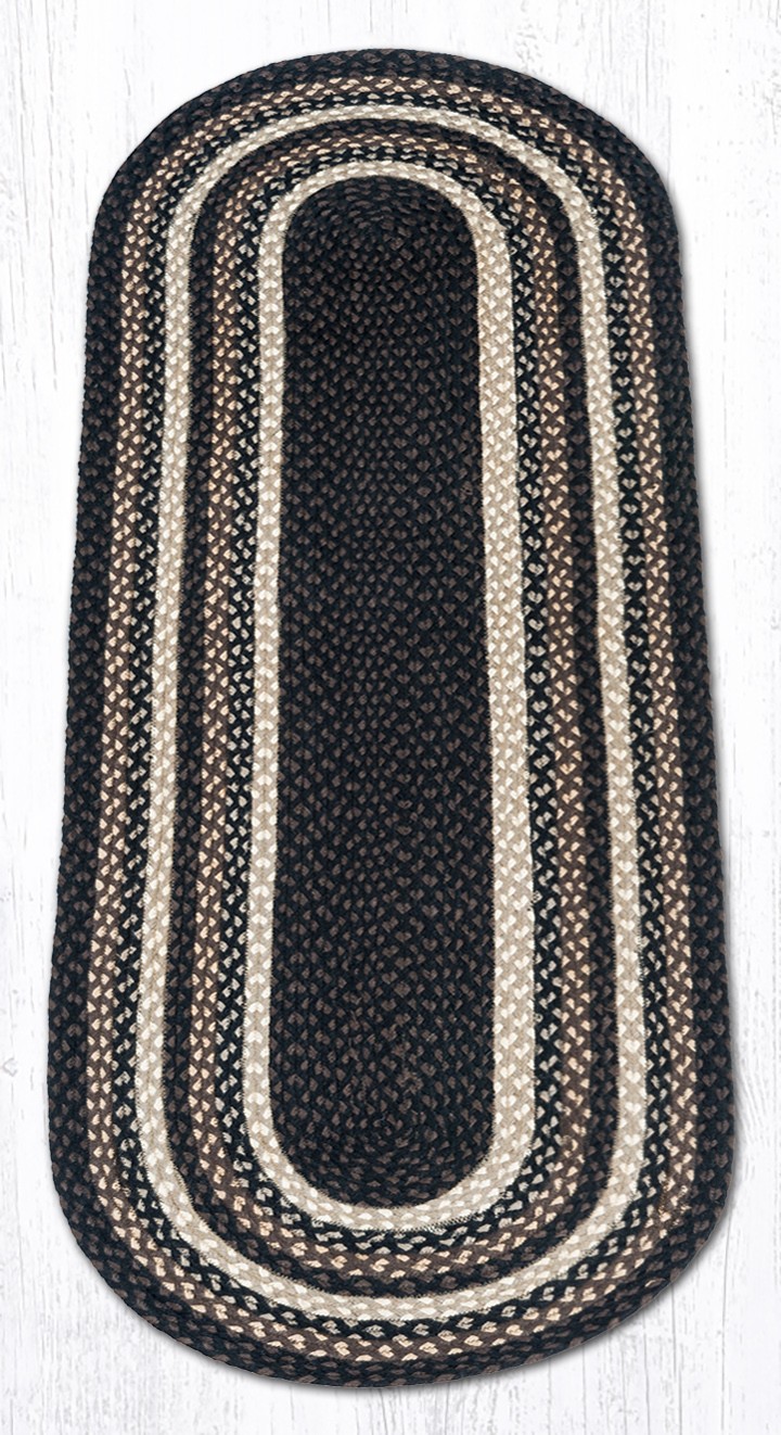 Earth Rugs C-313 Mocha Frappuccino Oval Braided Rug 2 Feet X 6 Feet