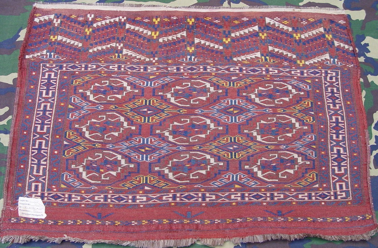 Antique Turkmen Yomud Torba Saddle Bag face Hand Knotted Wool Rug 2’8″ x 3’7″