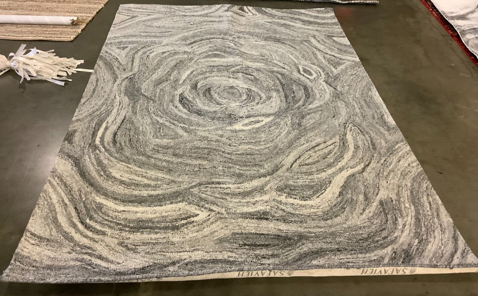 DARK GREY / BLACK 6′ X 9′ Back Stain Rug, Reduced Price 1172664047 ABT148H-6
