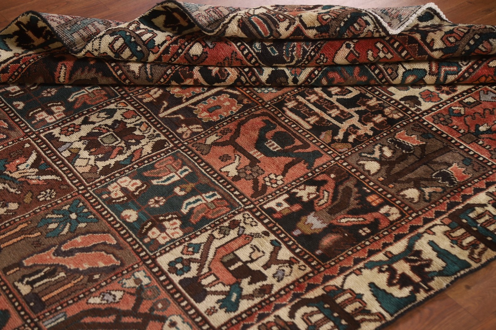 Garden Design Living Room Area Rug 5×9 Vintage Wool Hand-made Traditional Carpet
