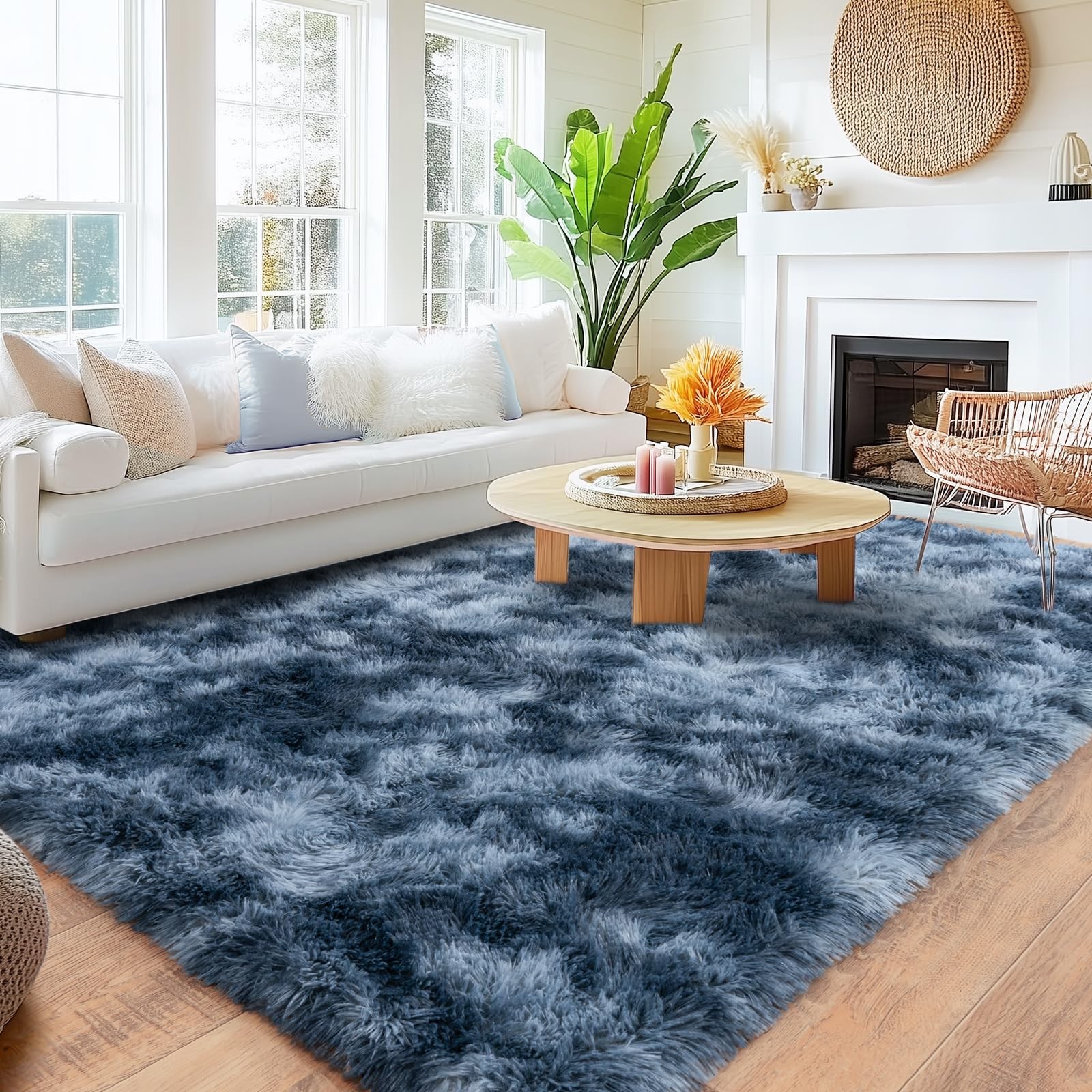 8×10 Area Rugs for Living Room, Large Ultra Fluffy Fuzzy Shag Rug for Bedroom…