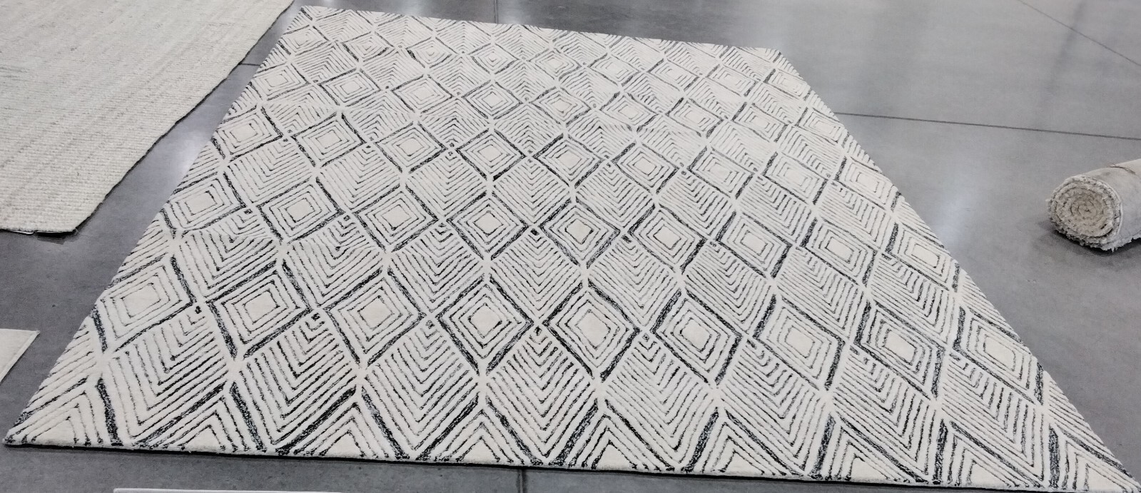IVORY / CHARCOAL 9′ X 12′ Back Stain Rug, Reduced Price 1172758674 ABT350A-9