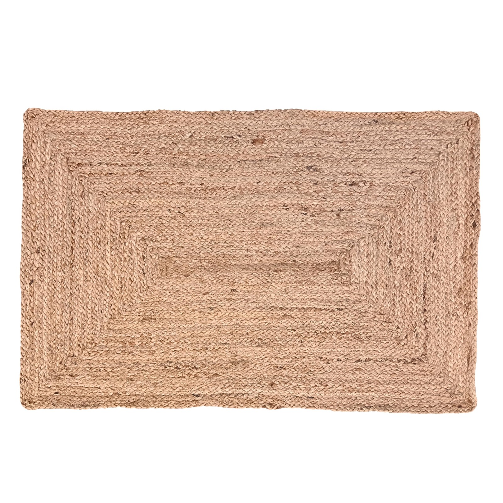 Hand Woven Jute Braided Rug 2’x3′ – Natural, Boho Reversible Floor Carpet for…
