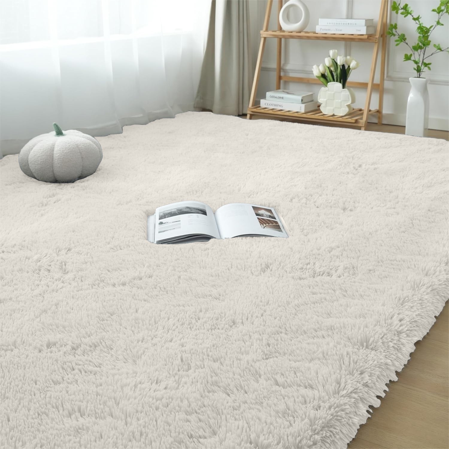 Fluffy Shaggy Area Rugs Soft Anti Slip Rug Carpets Mats for Living Room Bedroom