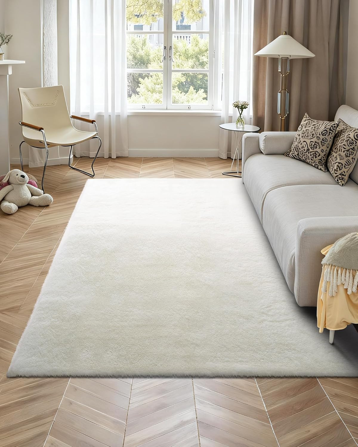 8X10 Ft Area Rugs Living Room, Indoor Plush Area Rug Carpet Fluffy with Triple-L