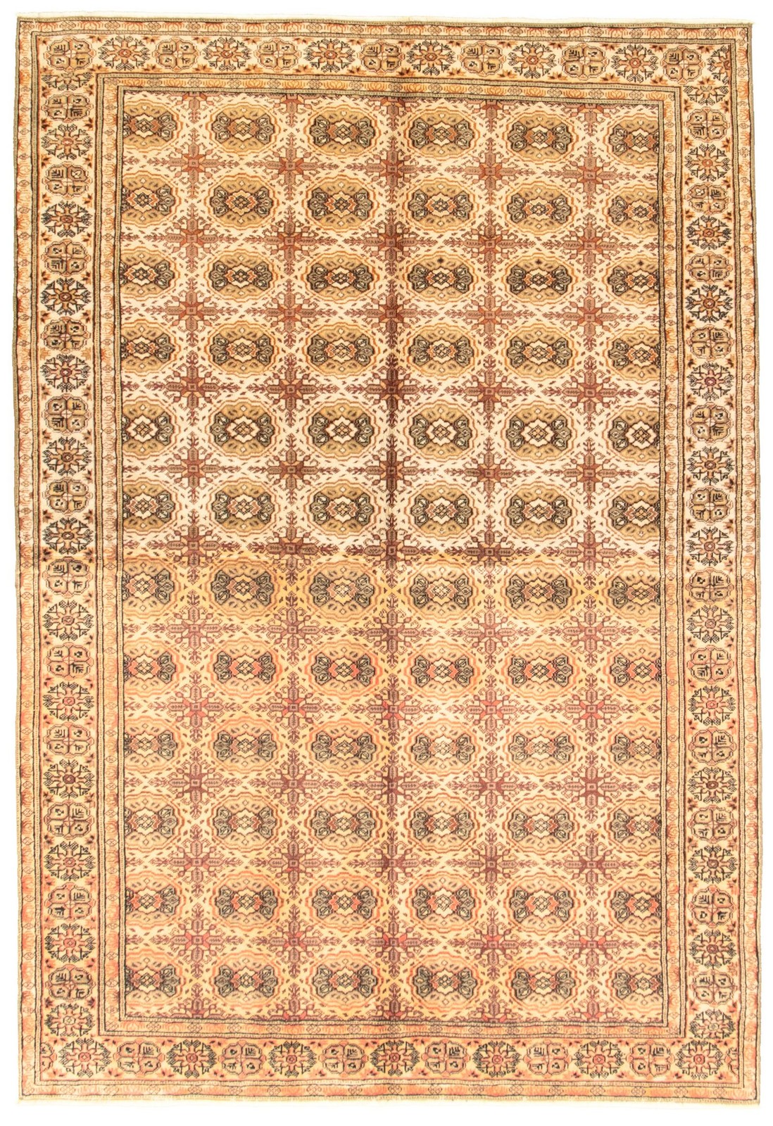 Vintage Hand-Knotted Area Rug 4’10” x 7’1″ Traditional Oriental Wool Carpet