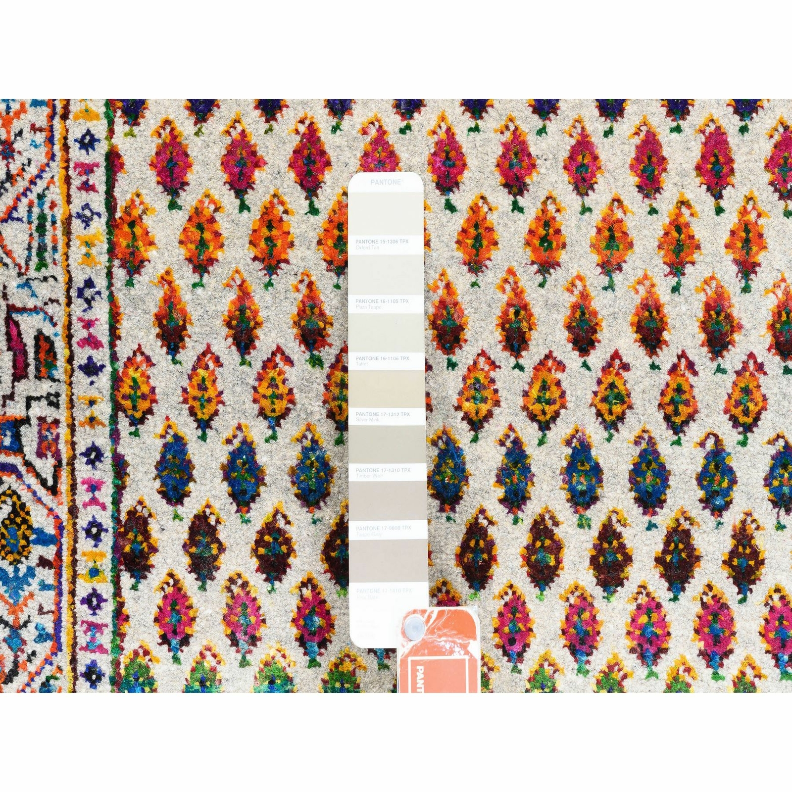 2’4″x10’2″ Colorful Wool And Sari Silk Saroogh Hand Knotted Rug R62338