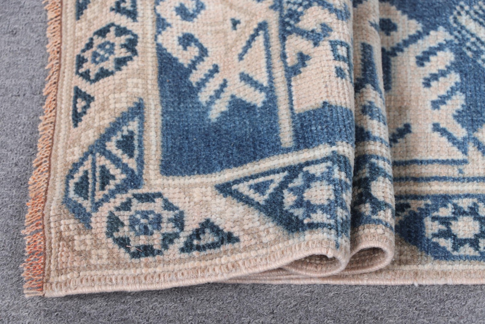 4,1×6,5 ft Rug, Turkish Rug, Vintage Blue Wool Moroccan Rug