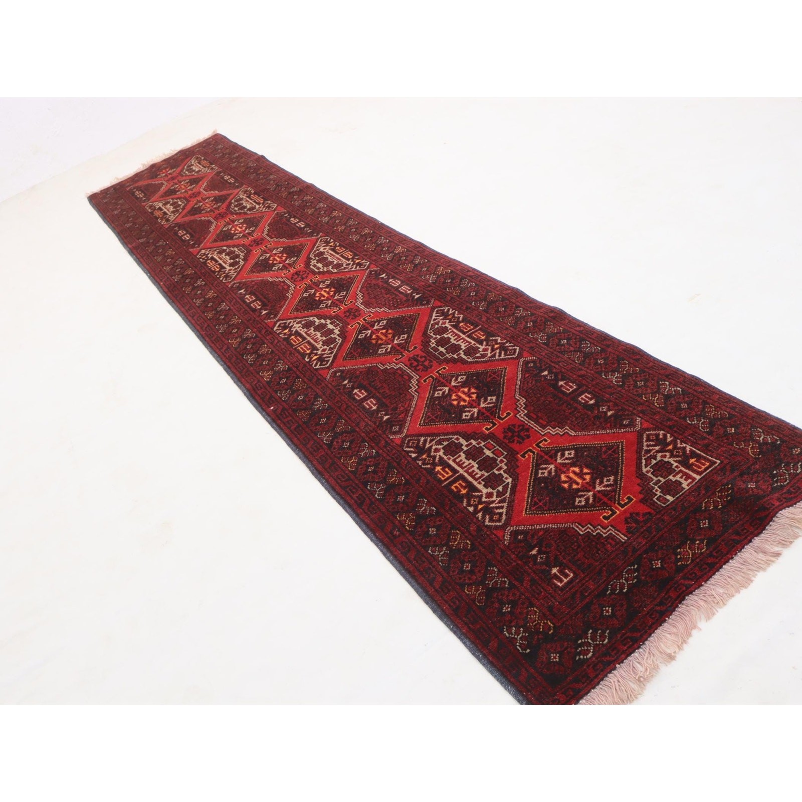 2’4×10’6 Ft Afghan Bukhara Antique Runner Rug ,High Quality Wool Rug ,