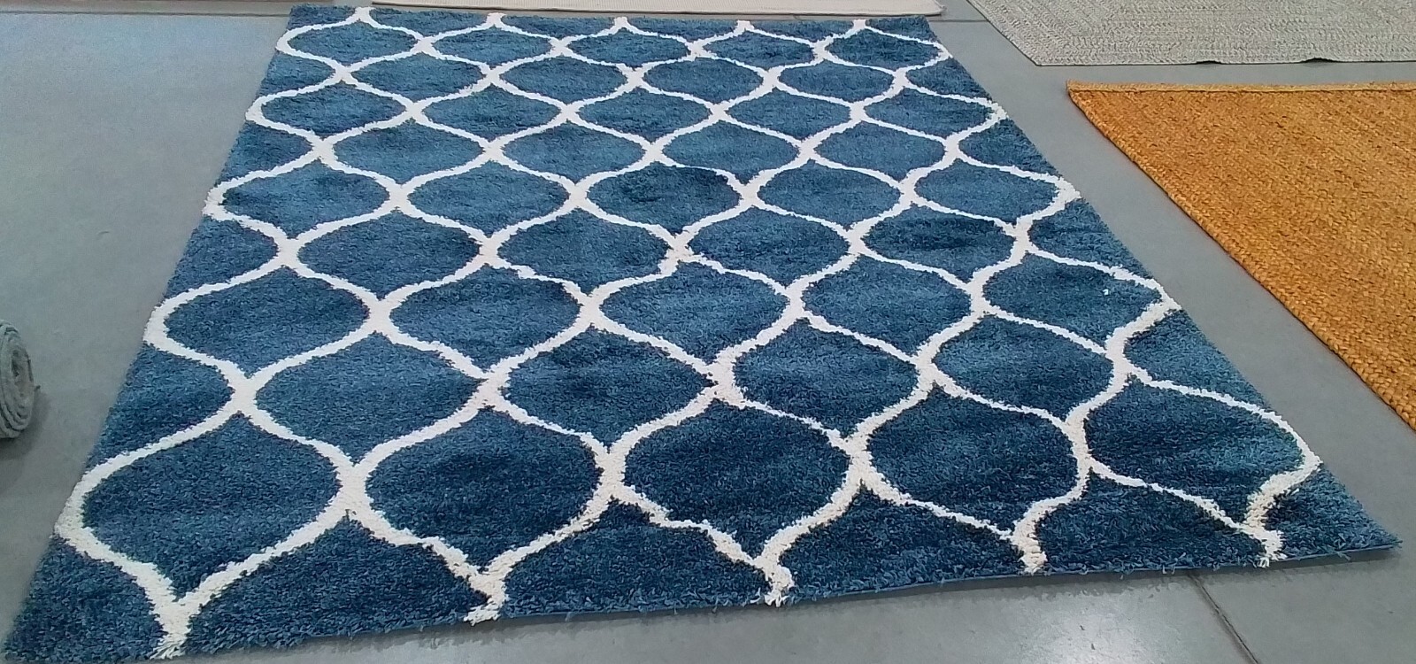 SLATE BLUE / IVORY 8′ X 10′ Back Stain Rug, Reduced Price 1172760840 SGH280L-8