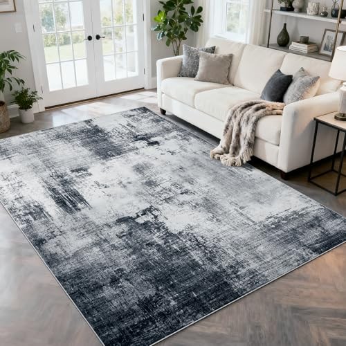 Area Rug 5×7 Living Room Rugs, Modern Abstract Washable Rug,Non-Slip Stain