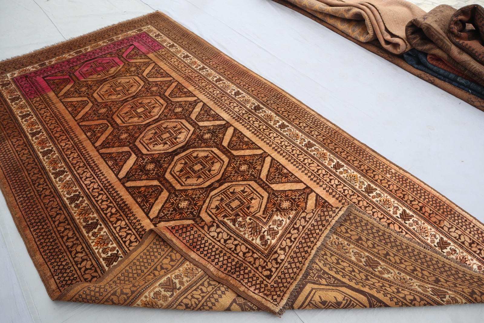 5’0x9’0 ft Large Runner Rug, Antique Afghan Handmade Geometric Rug, Kitchen Rug