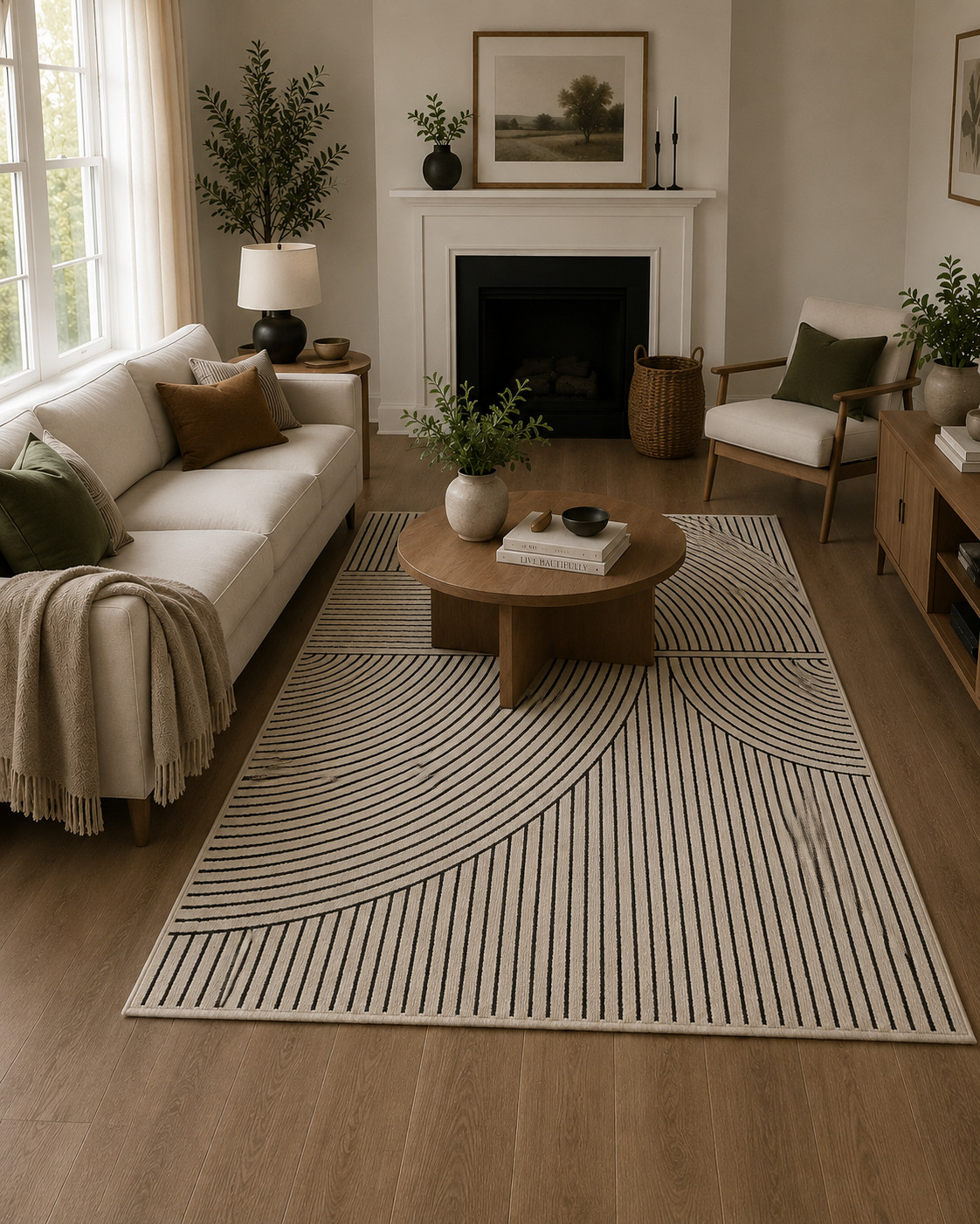 3ft3″ x 5ft Rug Urbane Lines And Arches Patterned Rug