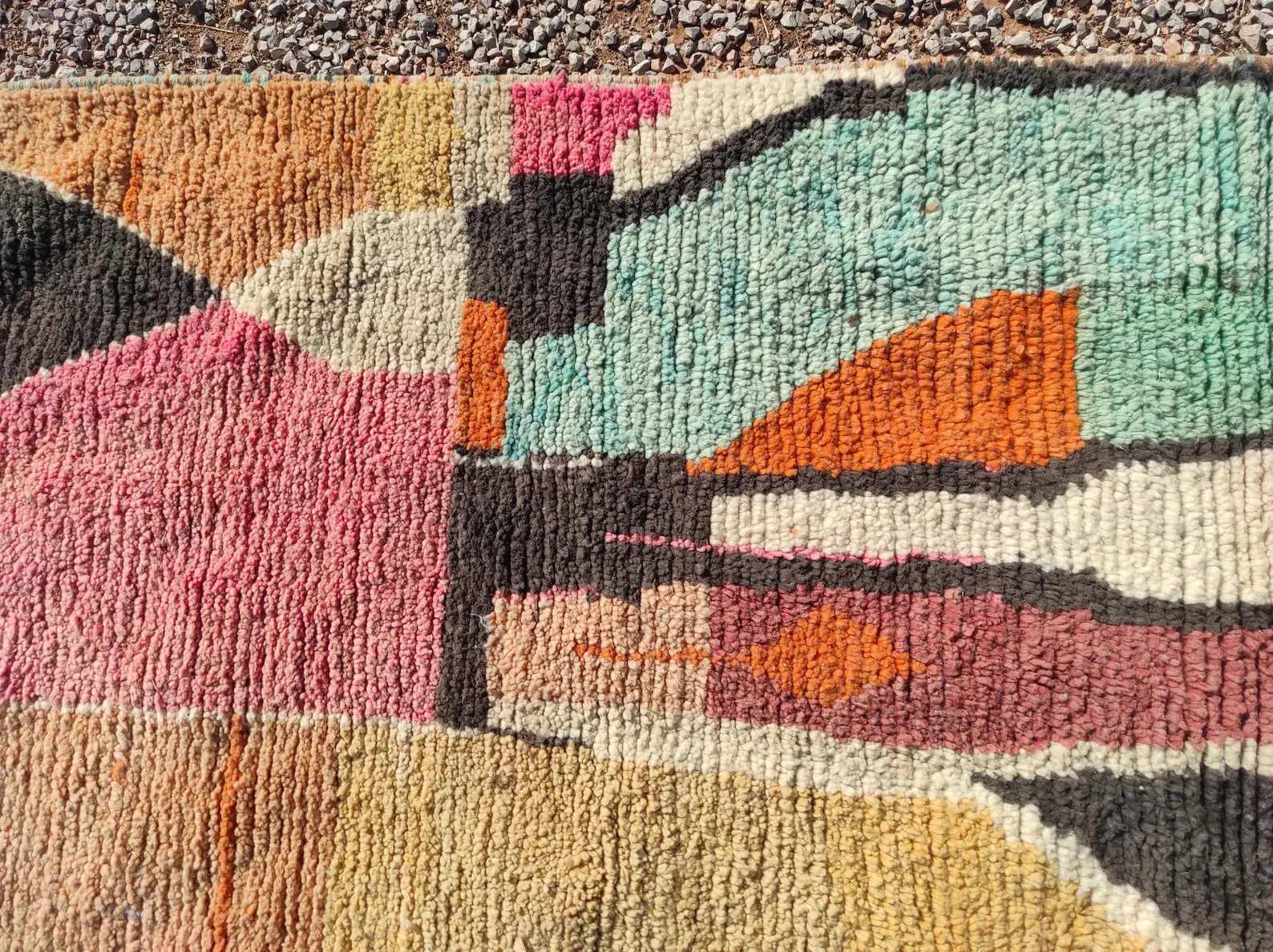 Moroccan Wool Rug Color Multicolor Beni Ourain Berber Handmade Design Carpet Rug