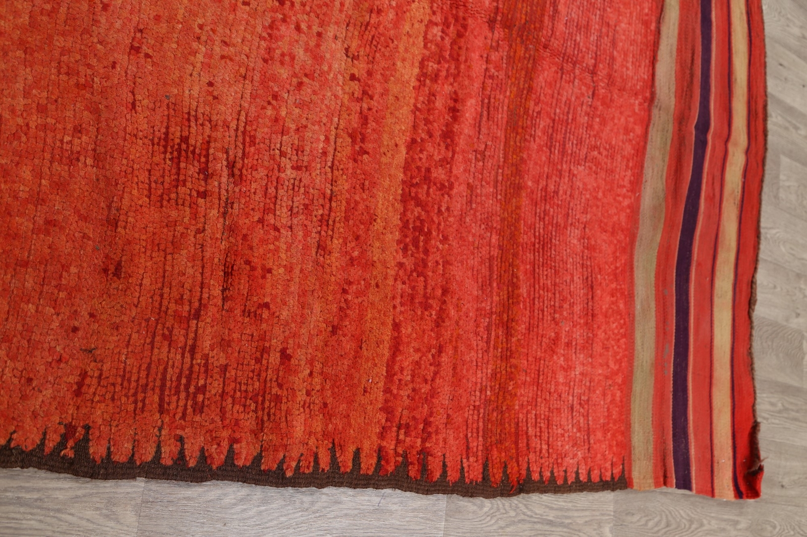 Vintage Stylish Hand-Knotted Wool Moroccan Long Runner Rug 5×17 ft
