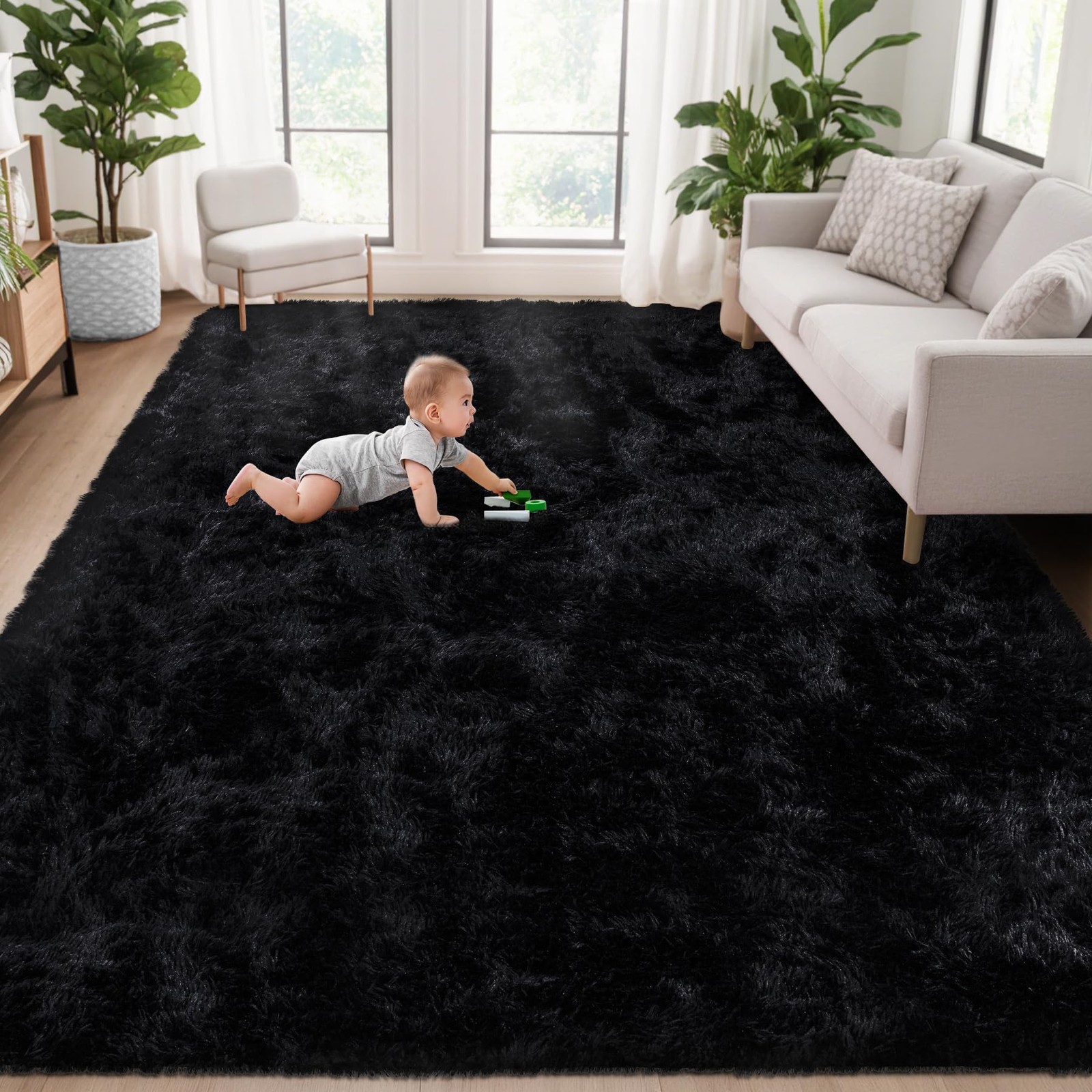 5×7 Area Rug for Living Room Fluffy Shag Soft Washable Rugs Fuzzy Plush Indoor