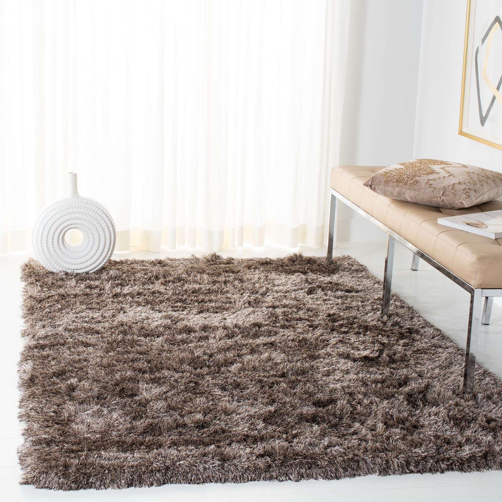 Safavieh Hand-Tufted Silken SABLE Shag Area Rugs – SG511-9292