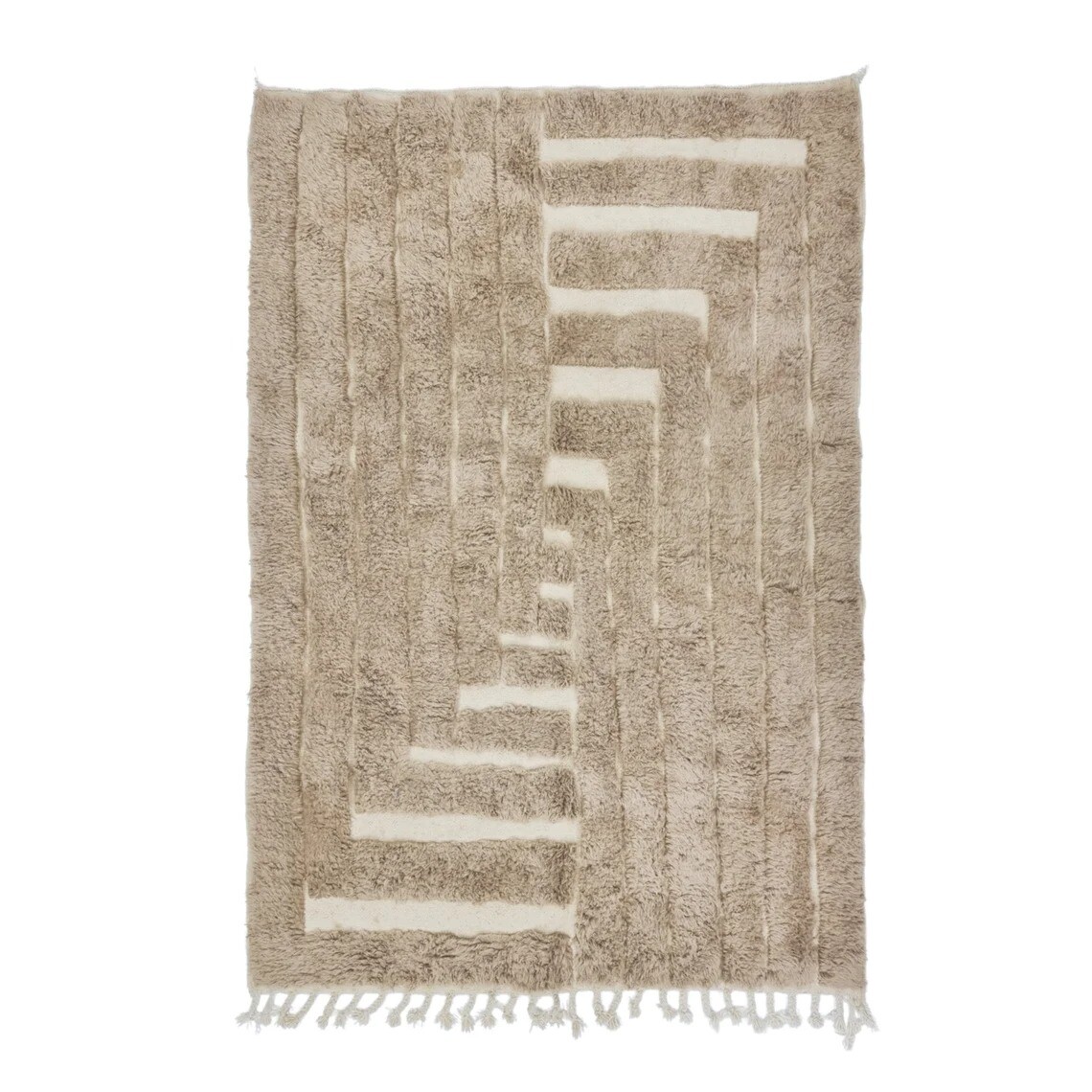MADE TO ORDER – ARTISTIC BENIOUARAIN RUG- Moroccan Handwoven Rug- Dark Beige Rug