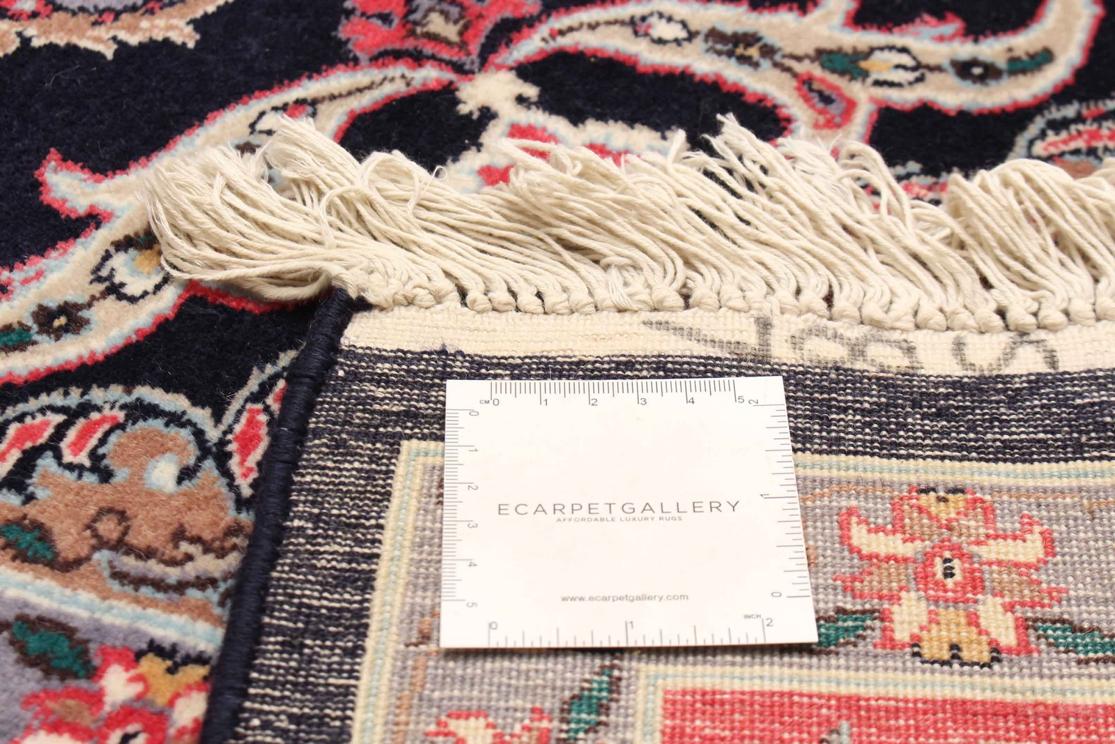 Traditional Dark Navy Hand-knotted Area Rug 6’2″ x 9’5″ Oriental Wool Carpet