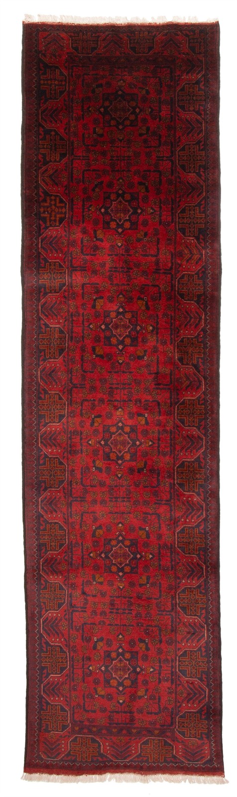 Vintage Hand-knotted Runner Rug 2’6″ x 10’1″ Traditional Oriental Wool Carpet