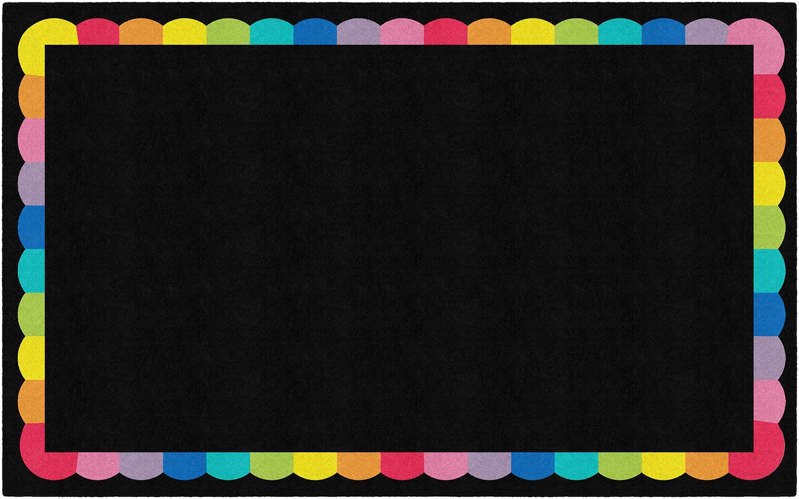 Rainbow Scallop Border Educational Area Rug for Kids Room, Children’s Classro…