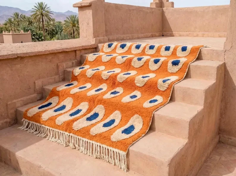 Moroccan Berber Beni Ourain Wool Rug Handmade Luxury Carpet Rug 8×10