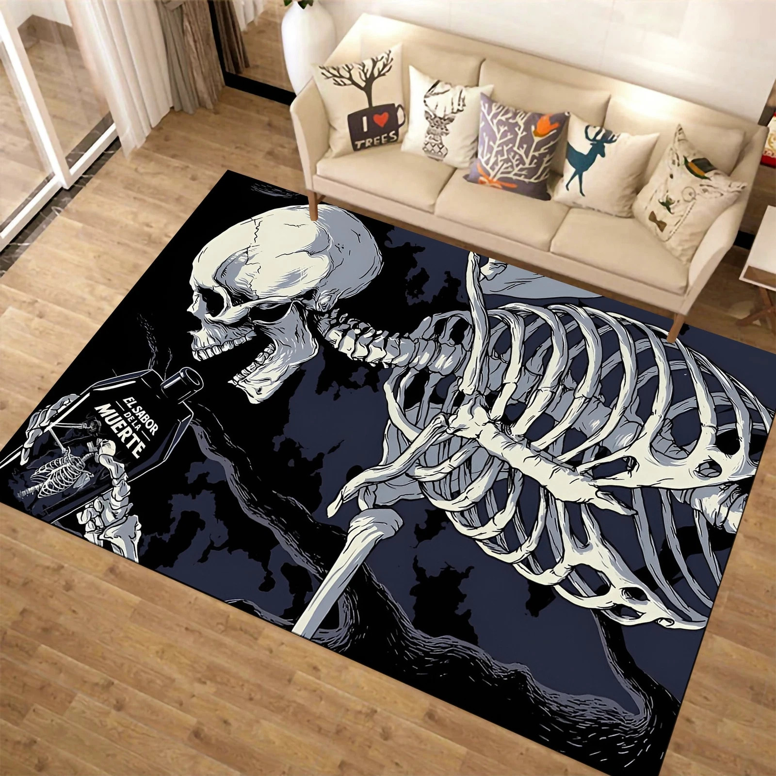 Skull 1Rug,Skeleton Rug,Gothic Rug,Horror Decor,Art Rug,Popular Rug,Area