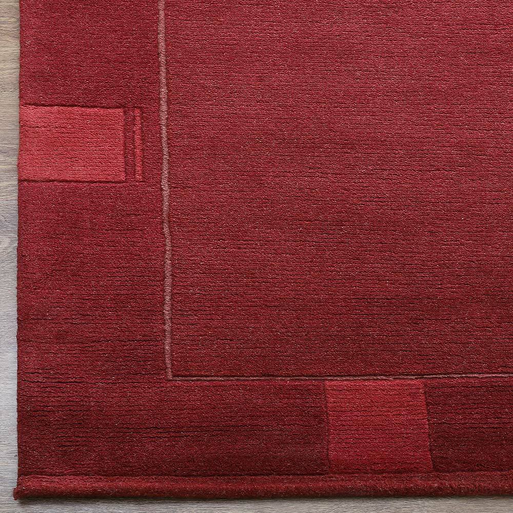 Eco-Friendly Hand Knotted Tibbati Wool Area Rug Contemporary Light Red BBT00206