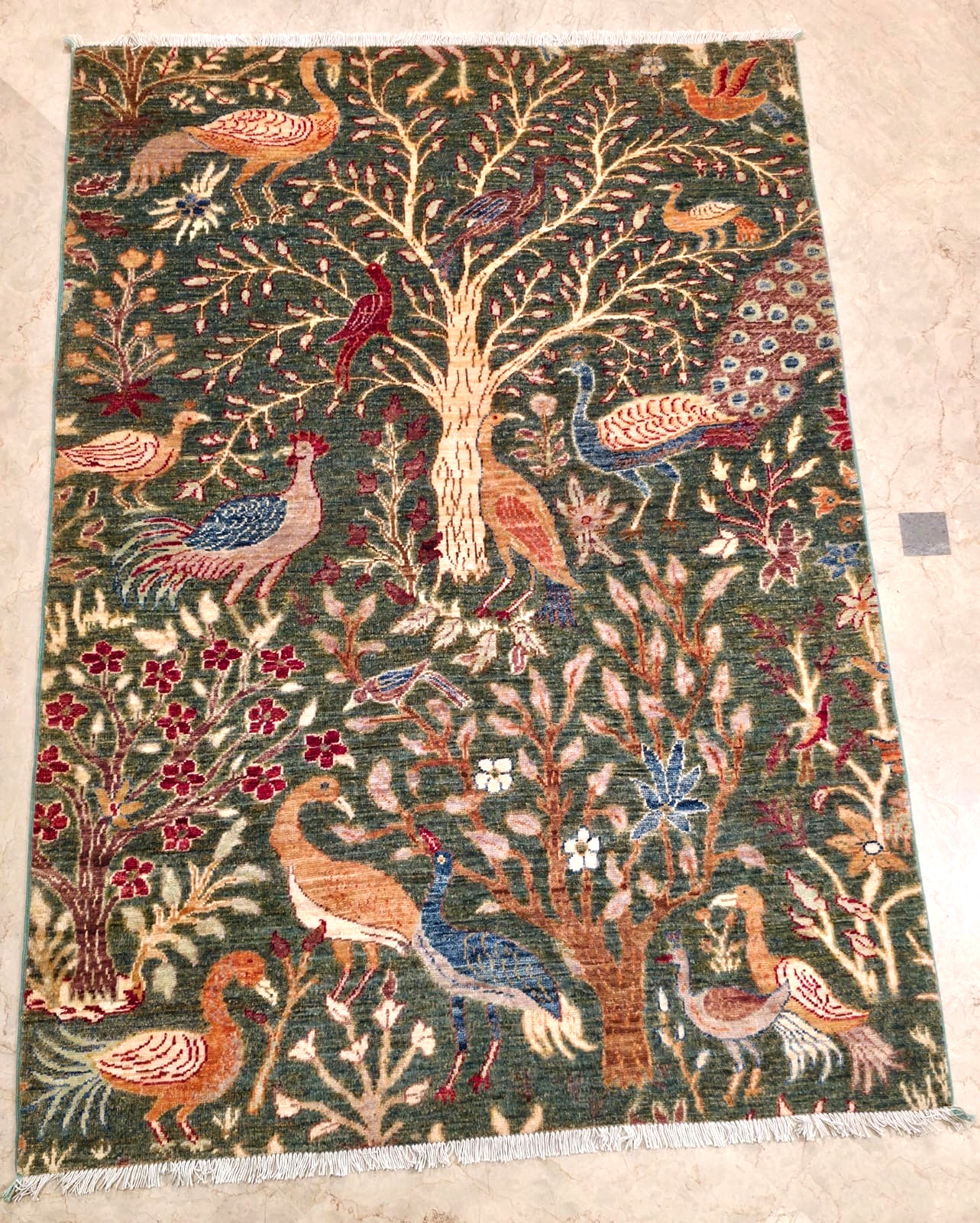 Hand knotted Size 6×4 ft Afghani Wool Khurjen Sultani Carpet Caligraphic Desighn