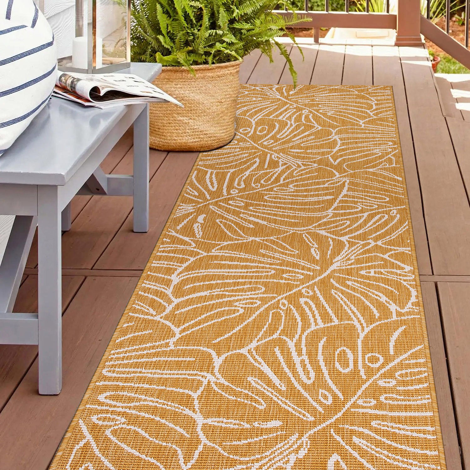Rugshop Outdoor Rugs Runners Weather Resistant Reversible Indoor Outdoor Rug 2×7