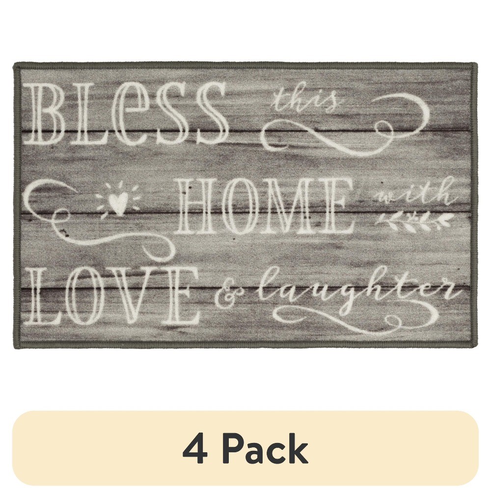 (4 pack) Bless Home 17″ x 30″ Wood-Inspired Indoor Accent Rug